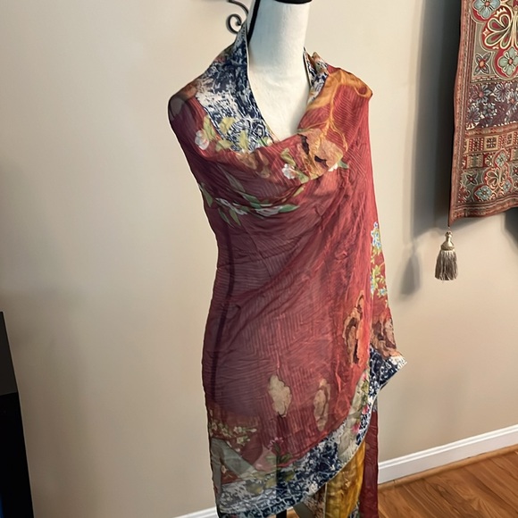 Elegant Red and Yellow Scarf